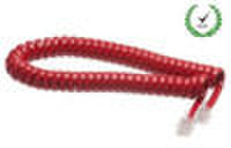 spiral cable (used with telephone) red/black/gray