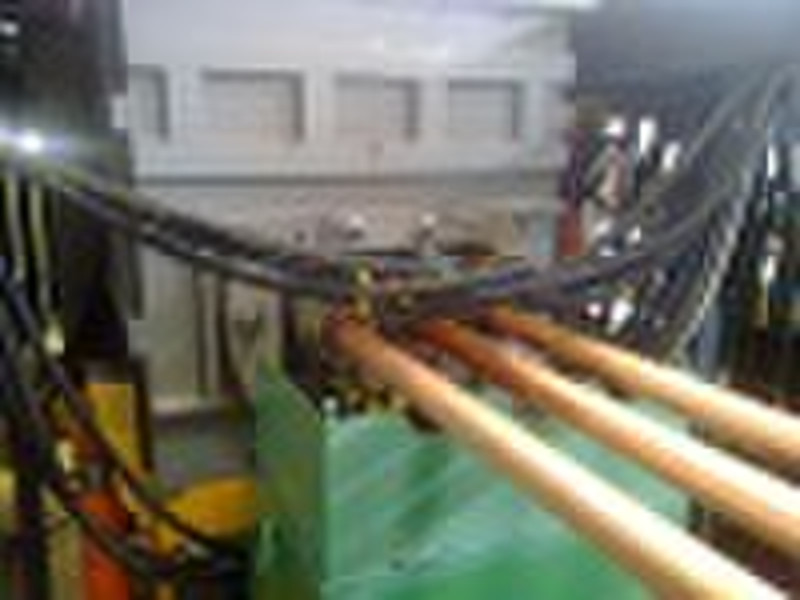 Three flow brass horizontal continuous casting uni
