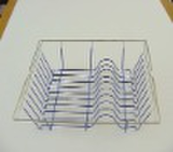 chromed plated metal dish rack with pvc coating