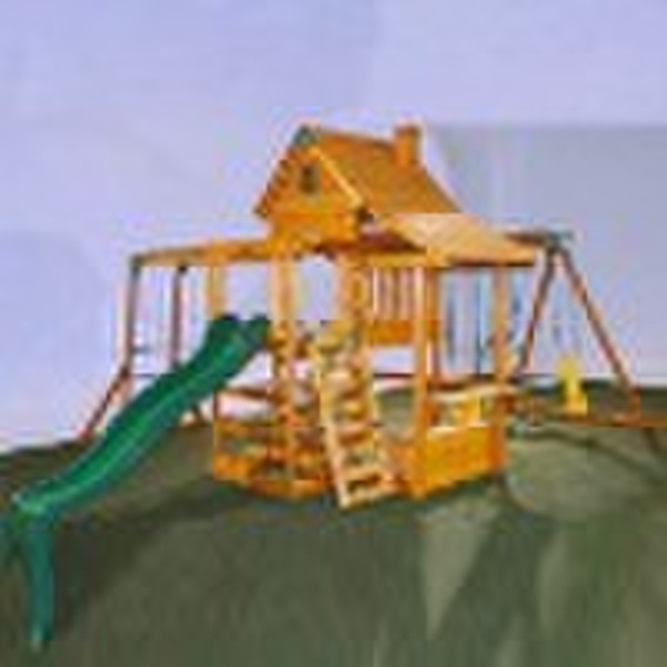 Wood slide.outdoor playground .playsets