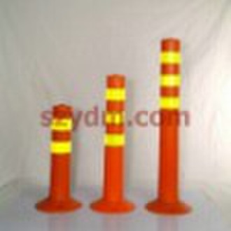 Bottom-Strengthened Flexible Warning Traffic Post