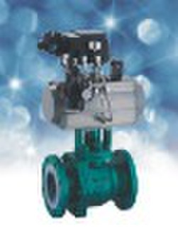 pneumatic  fluorine lined control ball valve