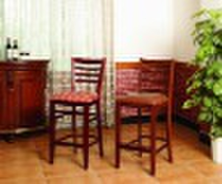 BS-15 solid wood antique high bar stool