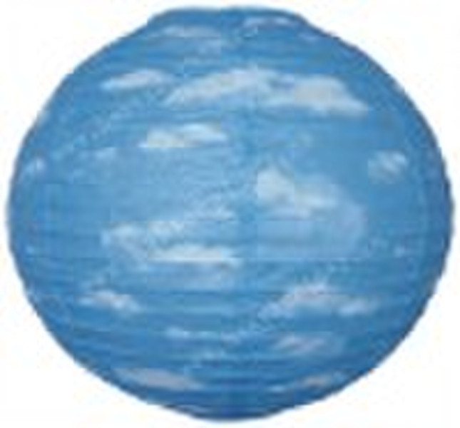 14" White Cloud Round Paper Lantern