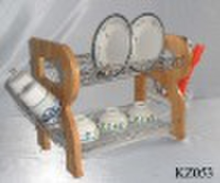 Wooden+Wire dish rack