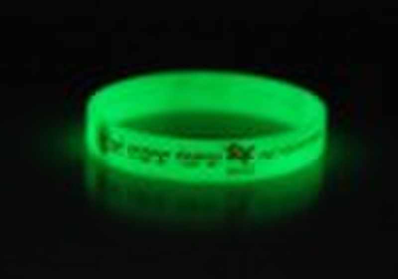 Glow in dark silicone wristband