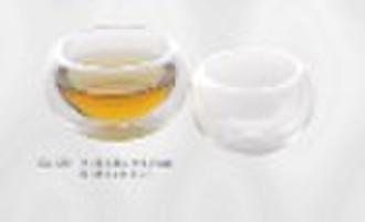 double-deck glass cup