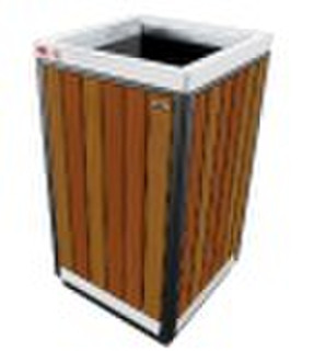 wood trash can 09028