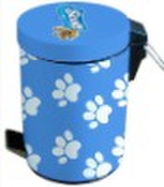 garbage can with printing