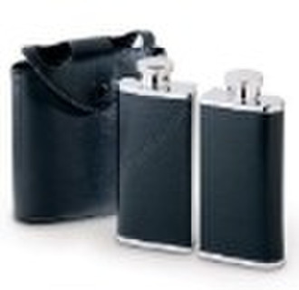 Leatherette case flask