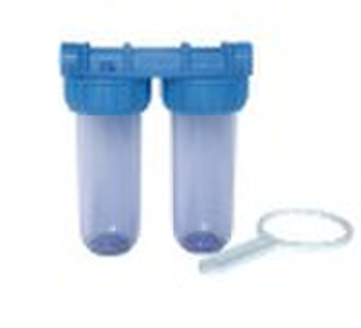 Double water filter Clear housing