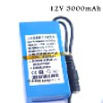 Portable 12V li-ion Rechargeable Battery Pack 3000