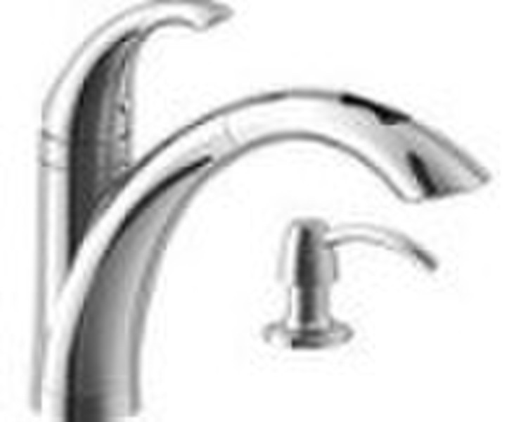 Single handle pullout kitchen faucet