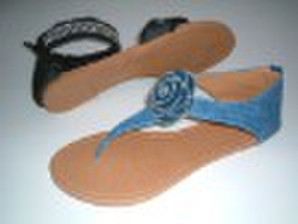 Fashion ladies shoes denim flower sandals