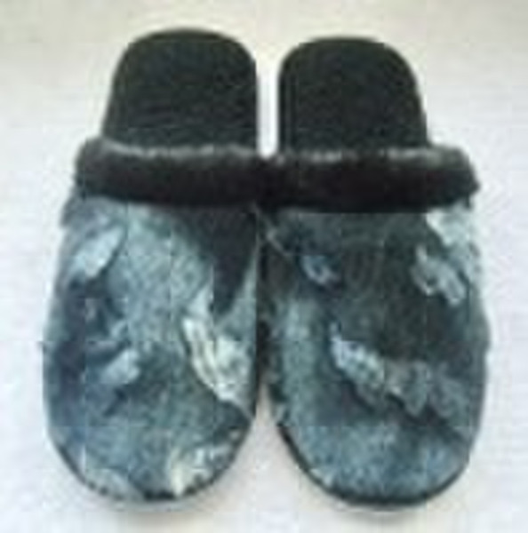 woman plush slipper