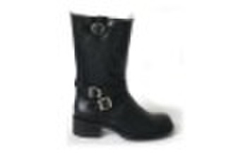 Black cow leather half boot