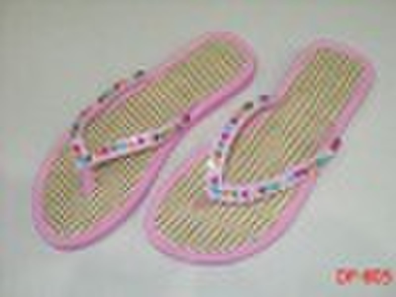 popular woman flip-flop with colour beads design