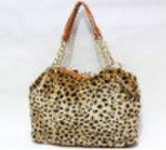 ladies handbag, artificial leopard wiool