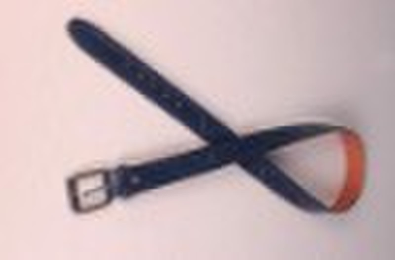 Italian design-dark blue  sideband leather belt
