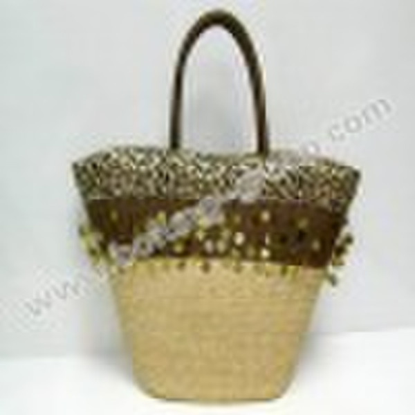 Wheat straw weaving tote bag