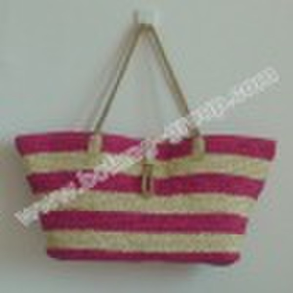 Paper straw crochet tote bag