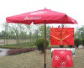 Wooden advertising umbrella