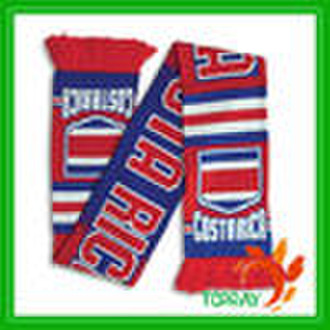 Jacquard knitted football scarf