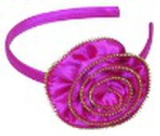 satin zipper flower headband