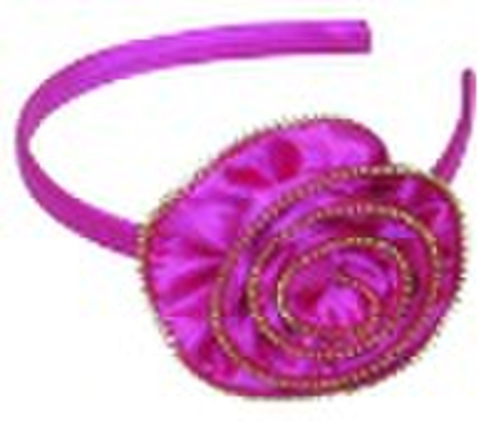 satin zipper flower headband