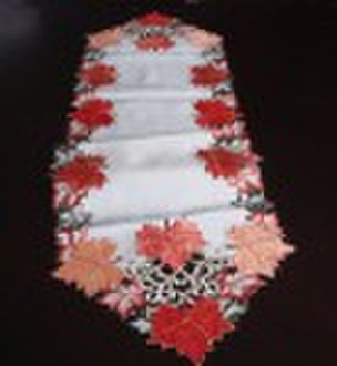 embroidered table runner, polyester table runner,