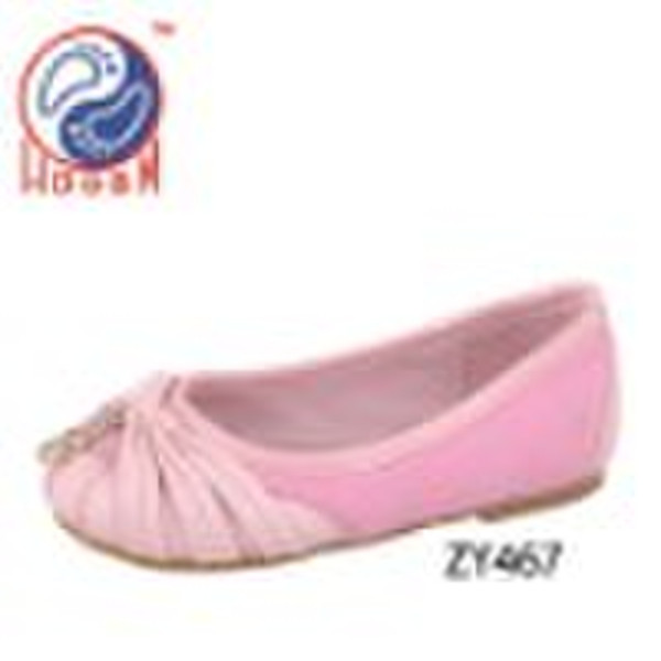 wholesale girls pink flat school shoes, pu, satin