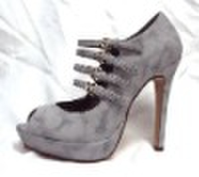 TM8286A-25 grey pu high heel shoes