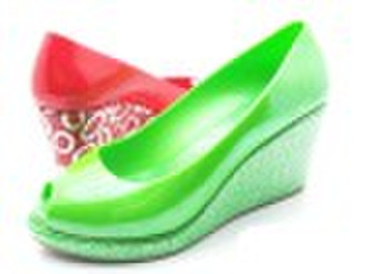 Colorful Wedge Jelly Shoes