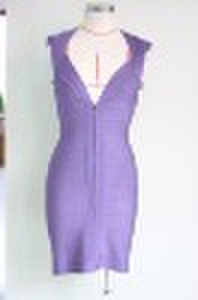 Herve Leger Bandage Purple Dress