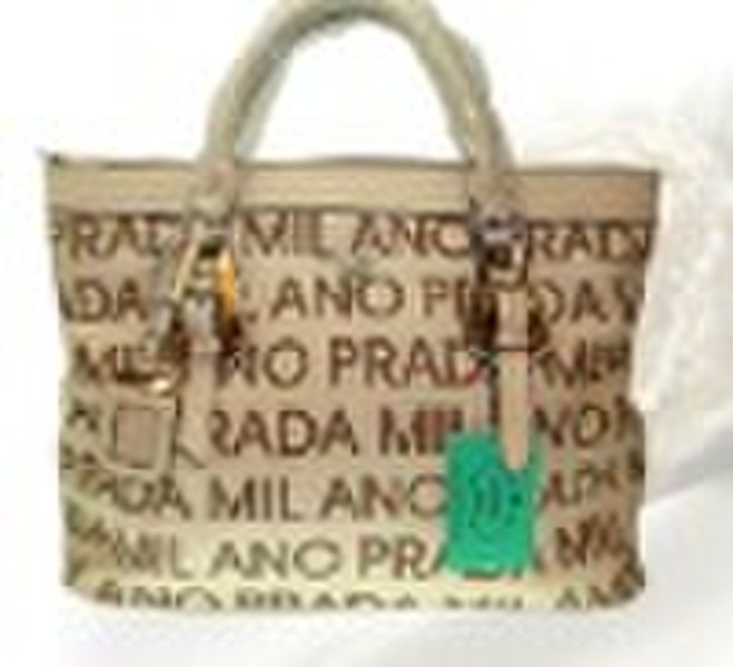 fashion handbag with paper tag