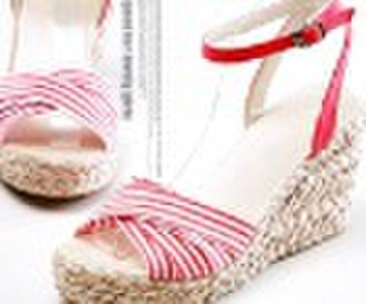 ladies strip canvas sandals, lady shoes,fashion sh