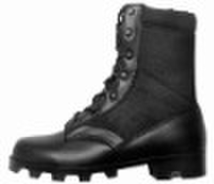 Black 8'' Military Boot with Rubber Sole