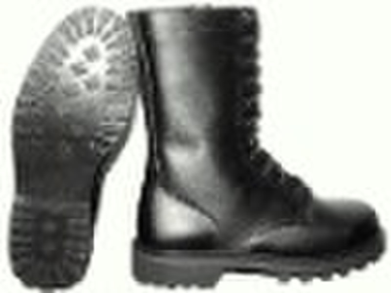 Black 10'' All Leather Military Boot with