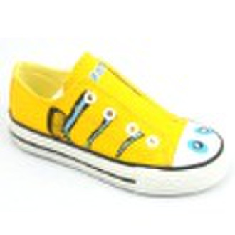 2011 popular yellow canvas shoes for children from