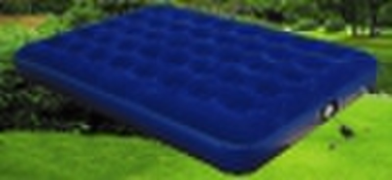 Inflatable flocked airbeds with build-in pump