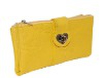 women's PU purse with front lock, 2 compartmen