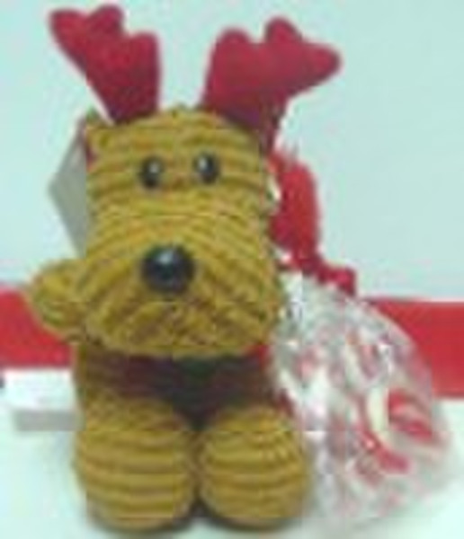 xmas reindeer plush with candy cane