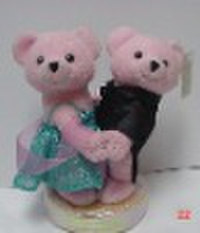 plush valentine couple bear with candy