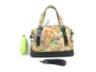 LADIES FASHION PRINTING FLOWER  CANVAS TOTE/ SHOUL