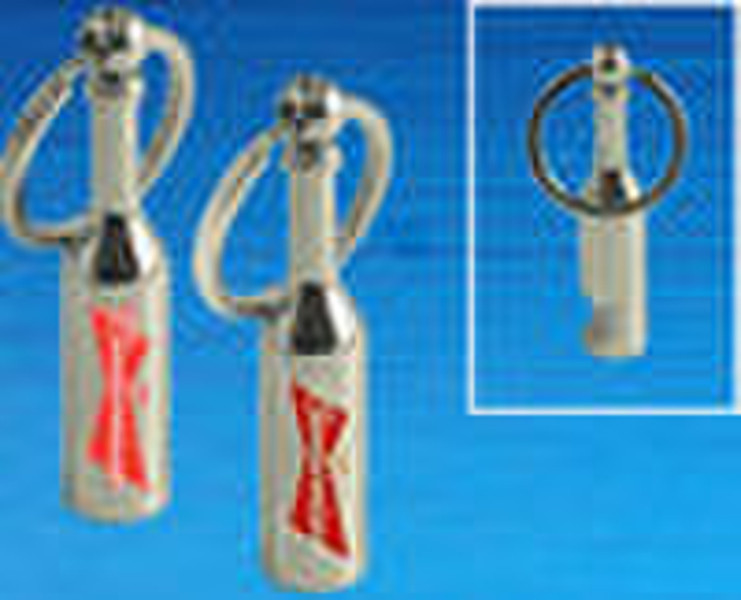 Leather and metal key chain