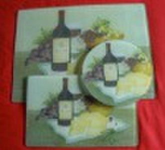 tempered glass cutting board set