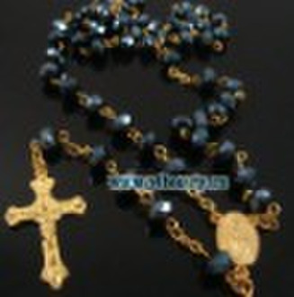 6*8mm balck crystal gold Religious Rosary