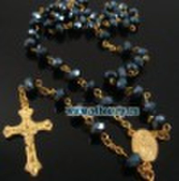 6*8mm balck crystal gold Religious Rosary