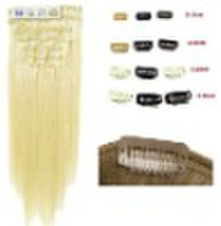 high quality human remy hair extension clip-in hai