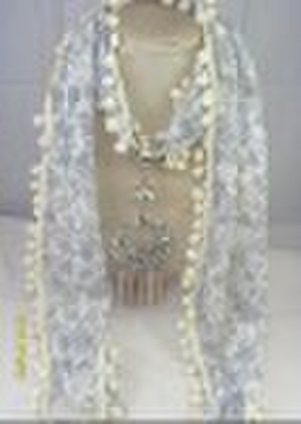 beads and chain  pendant scarf